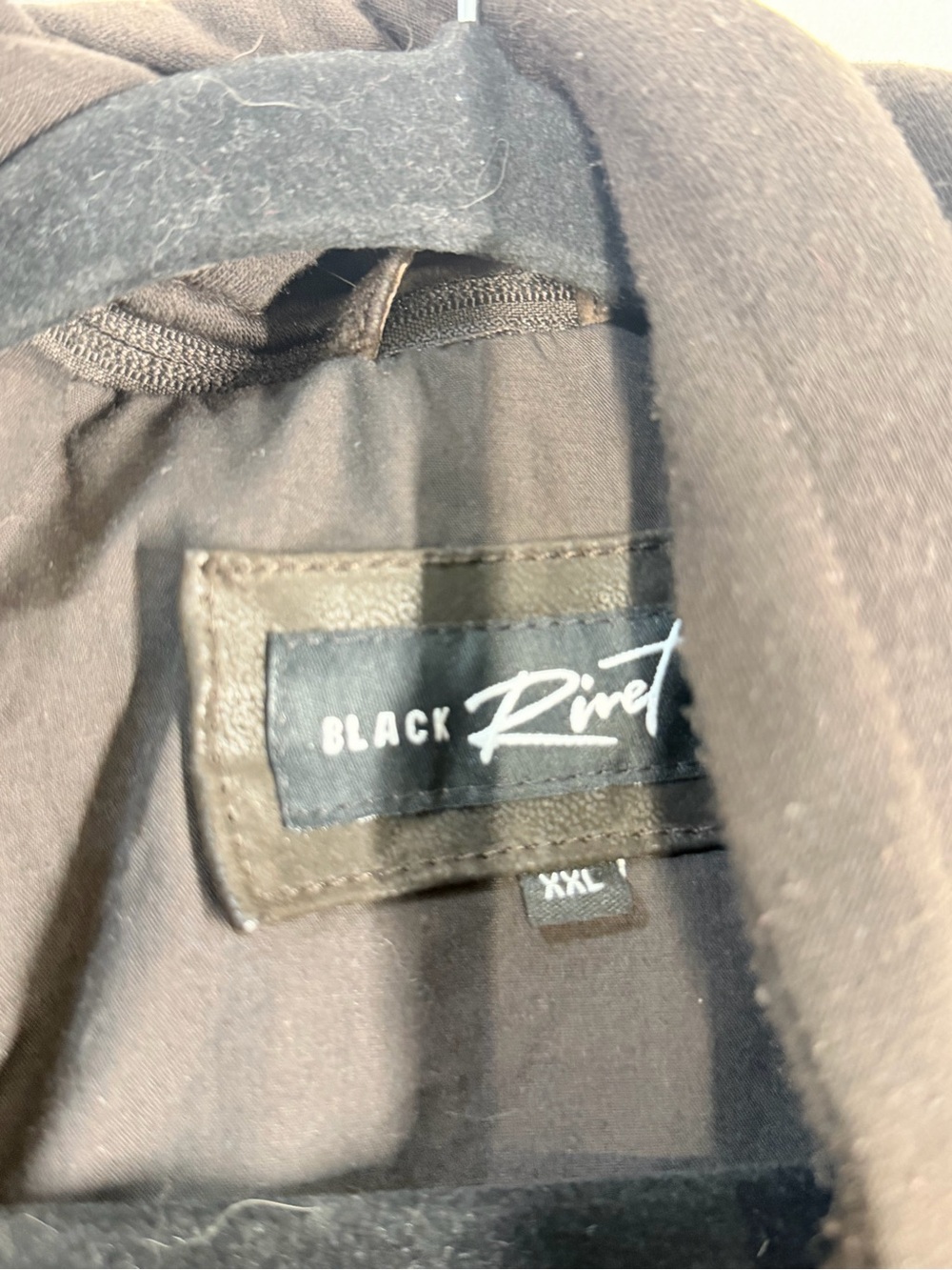 Black Rivet Brown Quilted-Shoulder Bomber Jacket with Hood - Picture 6 of 12